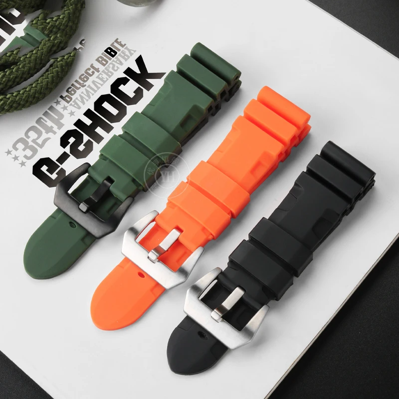 Soft Silicone Rubber Watch Band For Panerai SUBMERSIBLE PAM 441 359 Series 22MM 24MM 26MM Men Watch Strap Watch Accessories