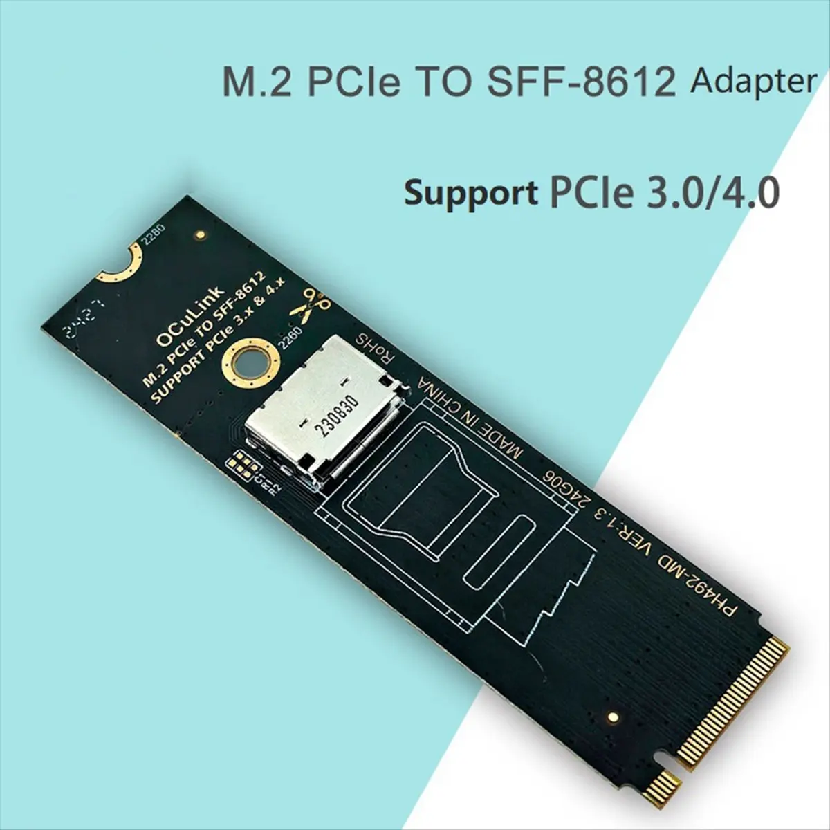 *ABDH M.2 NVMe PCIe إلى Oculink SFF-8611 SFF-8612 محول M.2 Mkey Nvme إلى SFF-8612 محول لـ NVME U.2 U.3 SSD #1