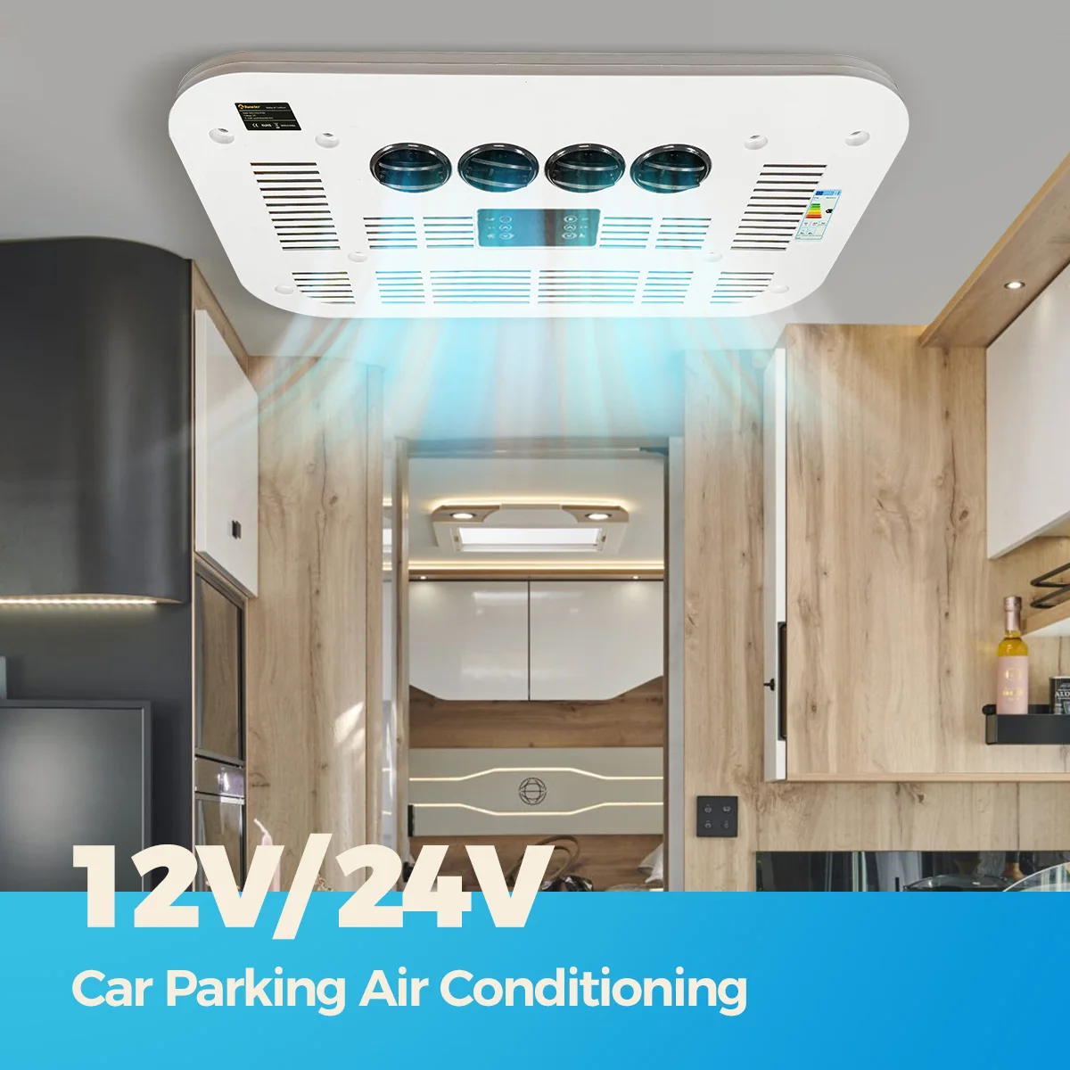 XMZ-AC-D5 مكيف هواء سقف وقوف السيارات سهل التركيب وحدة DC RV لتبريد 12 فولت 24 فولت لقوافل الشاحنات المنزلية المتنقلة