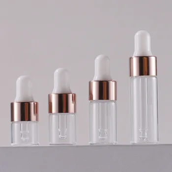 10 adet 1ml/2ml/3ml/5ml şeffaf mini cam damlalık şişe cam pipet ile uçucu yağ aromaterapi sıvı flakon için