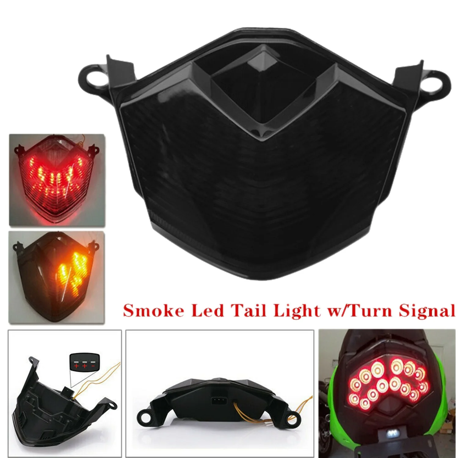 Motorcycle Taillight LED Brake Lamp Turn Signal Lights for Kawasaki Z750 Z1000 Ninja ZX10R ZX6R Motorbike Tail Light