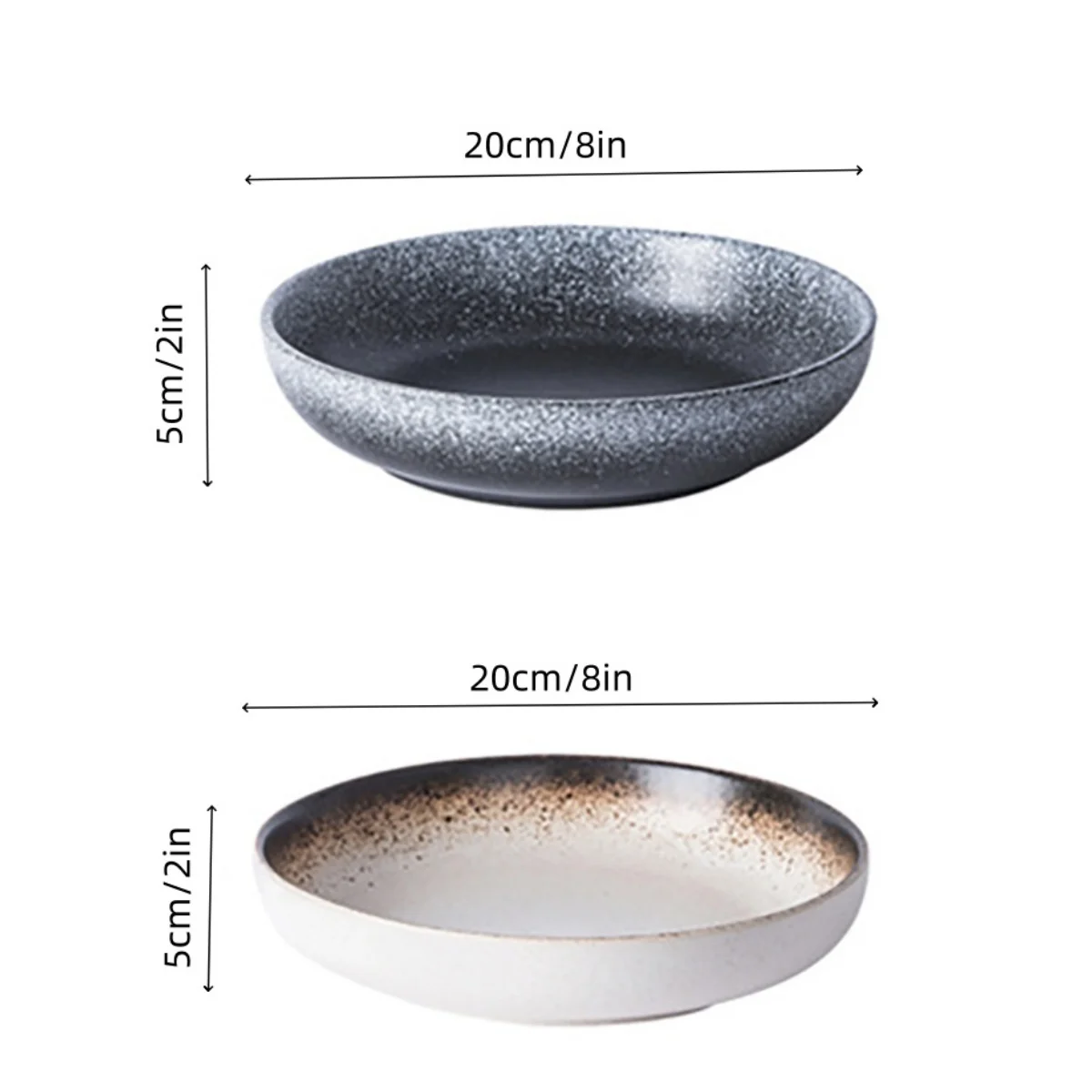 8 بوصة النمط الياباني الكلاسيكية الخزف طبق جانبي السلطانية النمط الياباني طبق عميق مطعم طبق سيراميك دائري طبق للسلطة #5