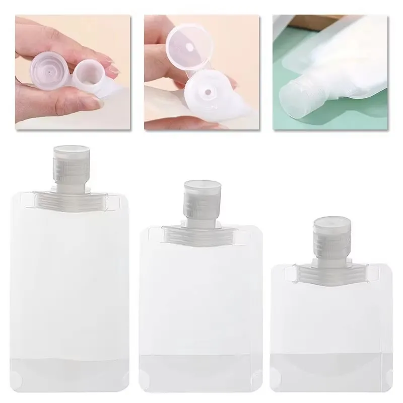 1-12pcs Refillable Packaging Bags Travel Essentials Lotion Cosmetics Shampoo Shower Gel Portable Bags Makeup Fluid Bottles