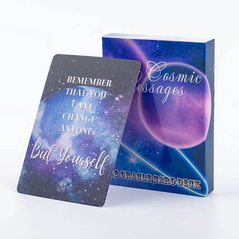 Premium Board Game Cosmic Messages 42 Oracle Card Deck Twin Flame Love Message English Visions Divination Edition 10.3*7.3cm