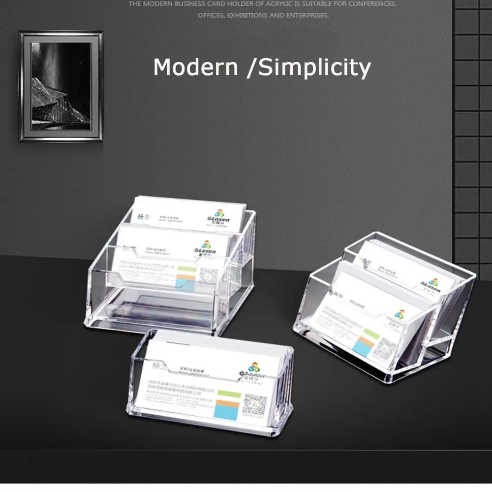 Decoration Card Holder Acrylic Storage Rack Cards Display Stand Name Card Rack Business Card Container Card Display Shelf