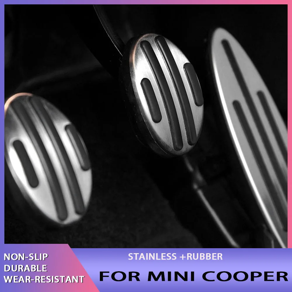 Stainless Steel Accelerator Gas Brake Clutch Pedal Pad Cover for All Mini Cooper Models R52 R53 R55 R56 R57 R58 R59 F56 F57