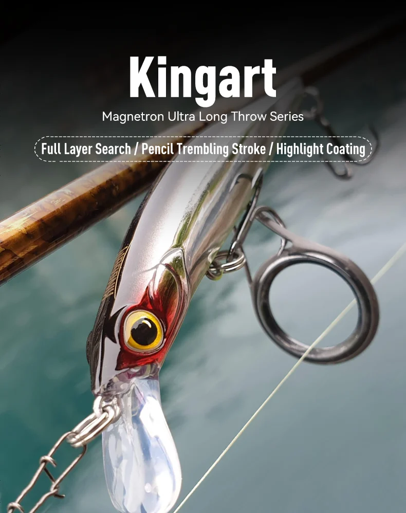Kingdom Sinking Minnow Angelköder 60 mm 80 mm 95 mm 105 mm künstliche harte Köder Wobbler Seebarsch Wobbler Angelgeräte – Detail 5