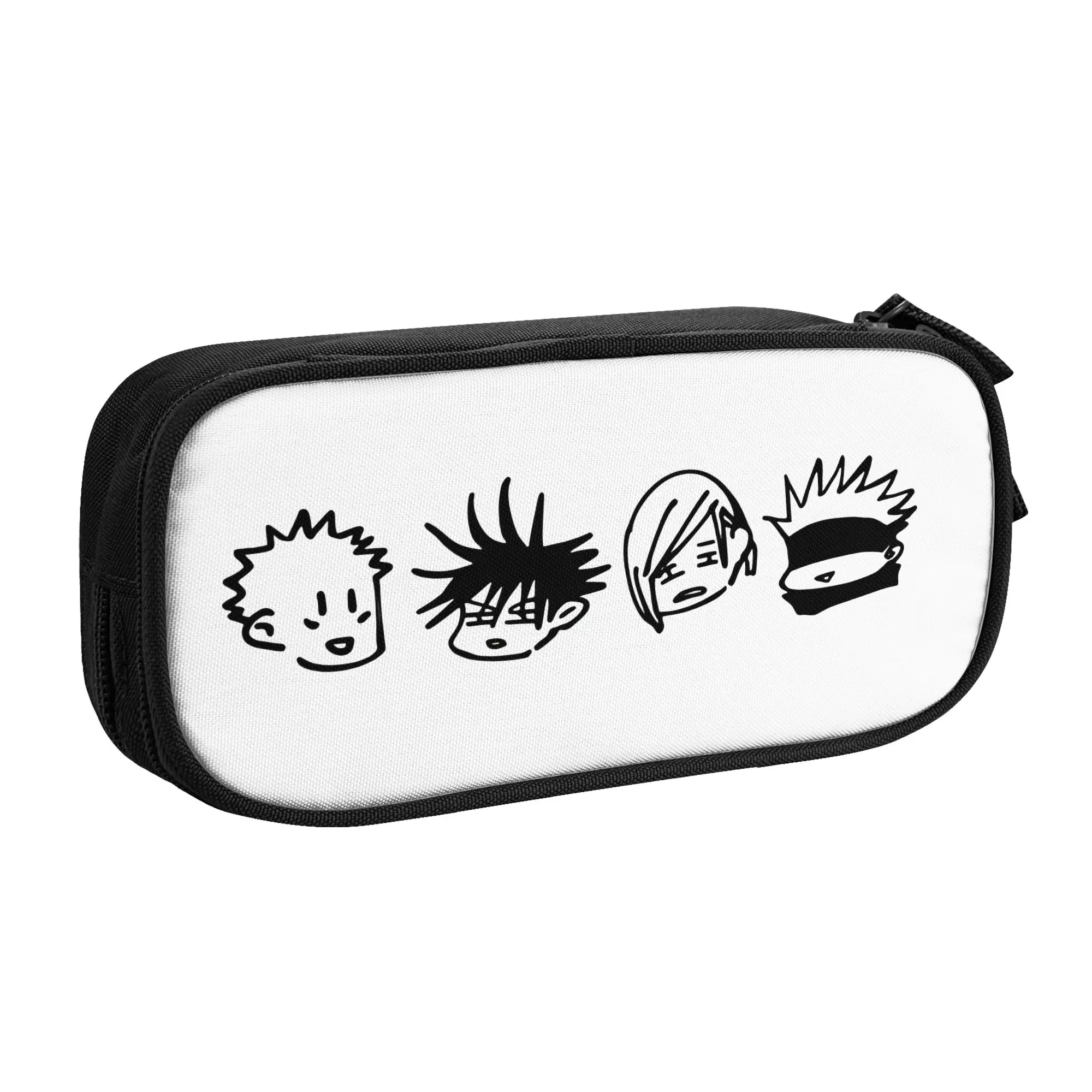 

Large Capacity Pencil Pouch Chibi Faces Jujutsus Kaisens School Accessories Double Layer Pencilcase