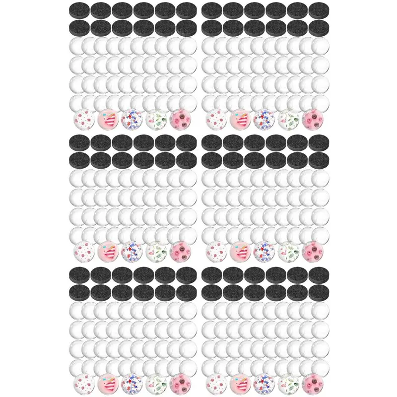 

744Pcs Craft Magnets Glass W Adhesive Backing And Transparent Clear Glass Cabochons DIY Craft Fridge Magnets Sticker