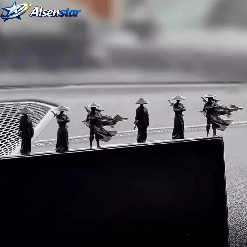 6-piece set/kit Chinese Warrior Miniature Statues Miniature Models Bedroom Decorations Vintage Antique Cartoony Warrior
