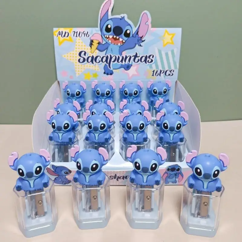 

16Pcs Stitch Pencil Sharpener Kawaii Disney Cute Anime Art Student Pencil Creative Cartoon Sharpener Tableside Accessories Gifts