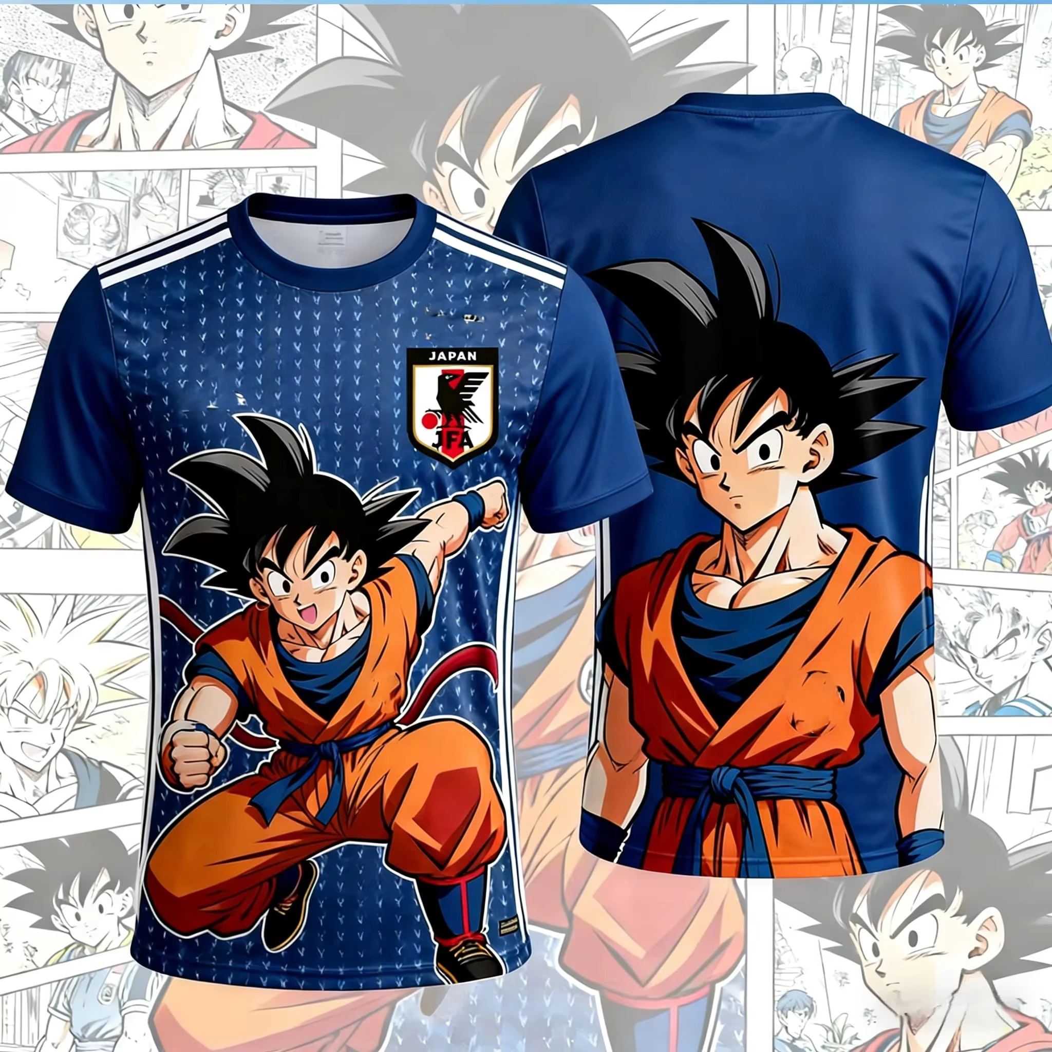 Nueva Camiseta de Fútbol Personalizada de Japón 2026 de Anime Japonés Bandai Dragon Ball Son Goku X, Apta para Hombres y Mujeres