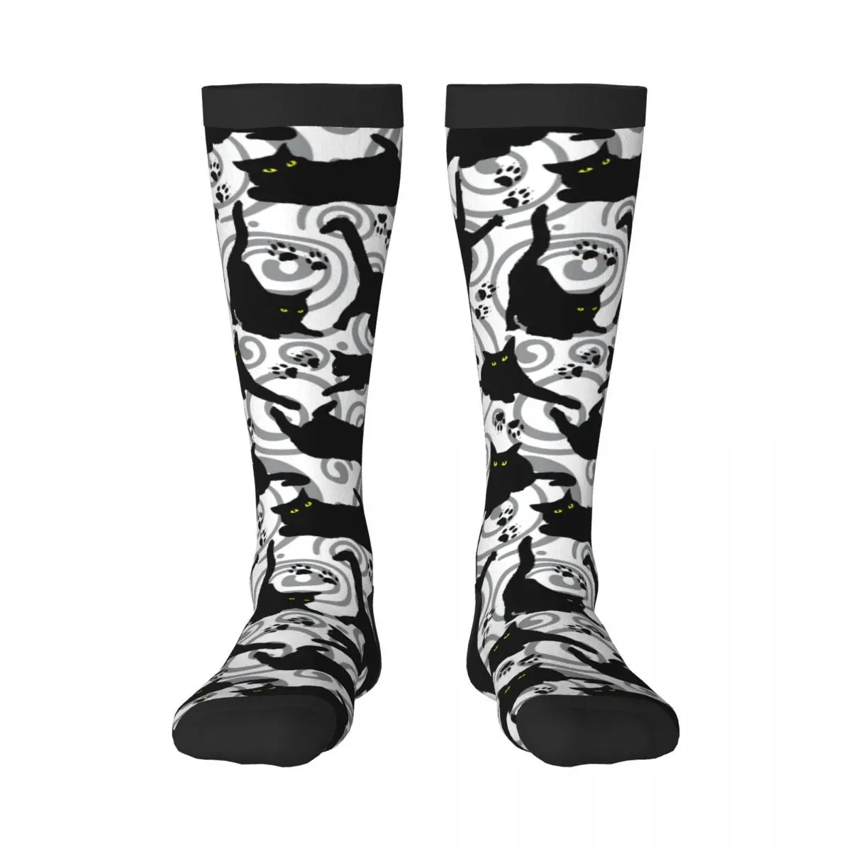 1 Pack Black Cat Pattern Over-knee Long Socks Middle High School Socks