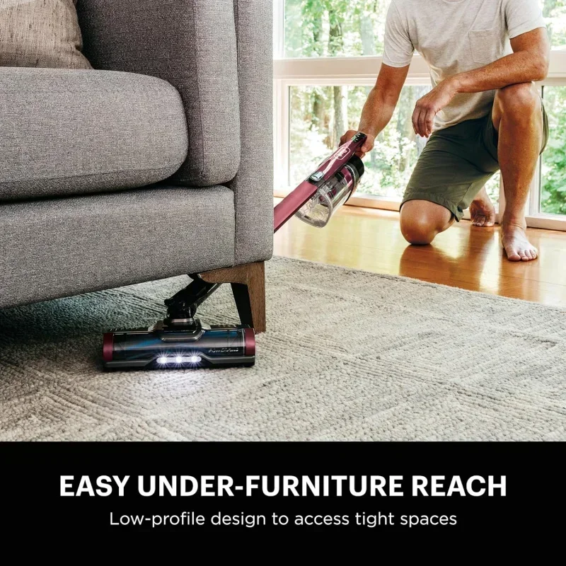 D2Bshark iz362h anti-allergen cordless pet pro lightweight stick HEPA vacuum with self-cleaning brushroll, powerfins, crevice,up