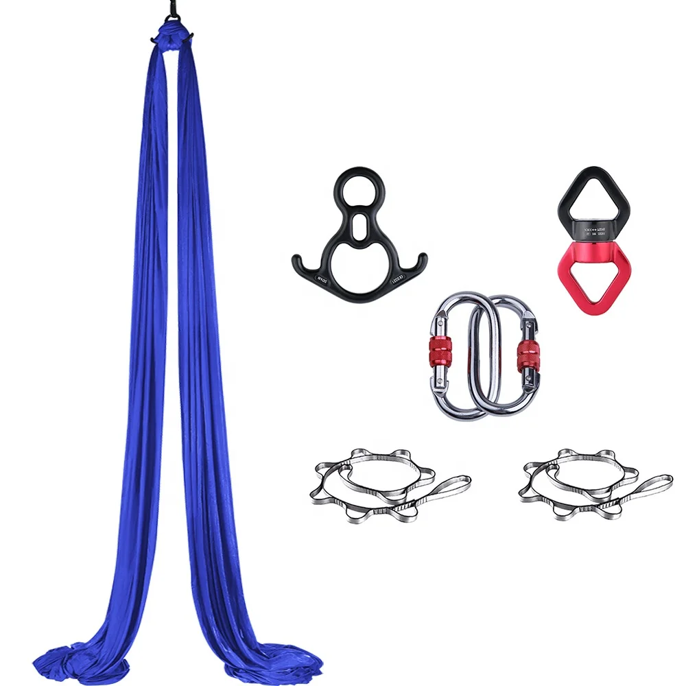 Low-cost 8-meter Aerial Silk Equipment Aerial Silk Hardware Set Acrobatic Dance Aerial Yoga Hammock (royal Blue)