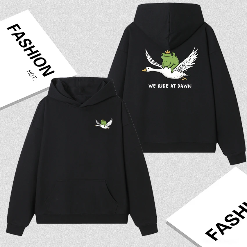 

Забавная толстовка с двусторонним принтом в виде лягушки и длинными рукавами для мужчин и женщин, флисовые свободные унисекс, модные повседневные осенне-зимние толстовки