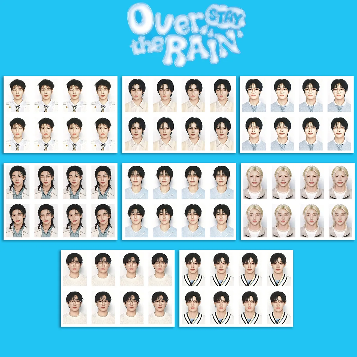 

STRAY KIDS Fans Fan Club Over the Rain One Inch Photo SKZOO Surrounding Stars ID Photo Season 5 Membership Gift