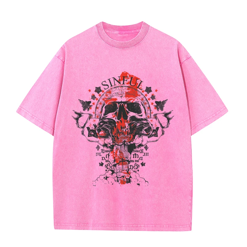 Women Top NEW Unisex Woman Clothing Skull Cotton T-shirts for Women Y2k Clothes Personalized T-shirt Plus Size Women's Clothing