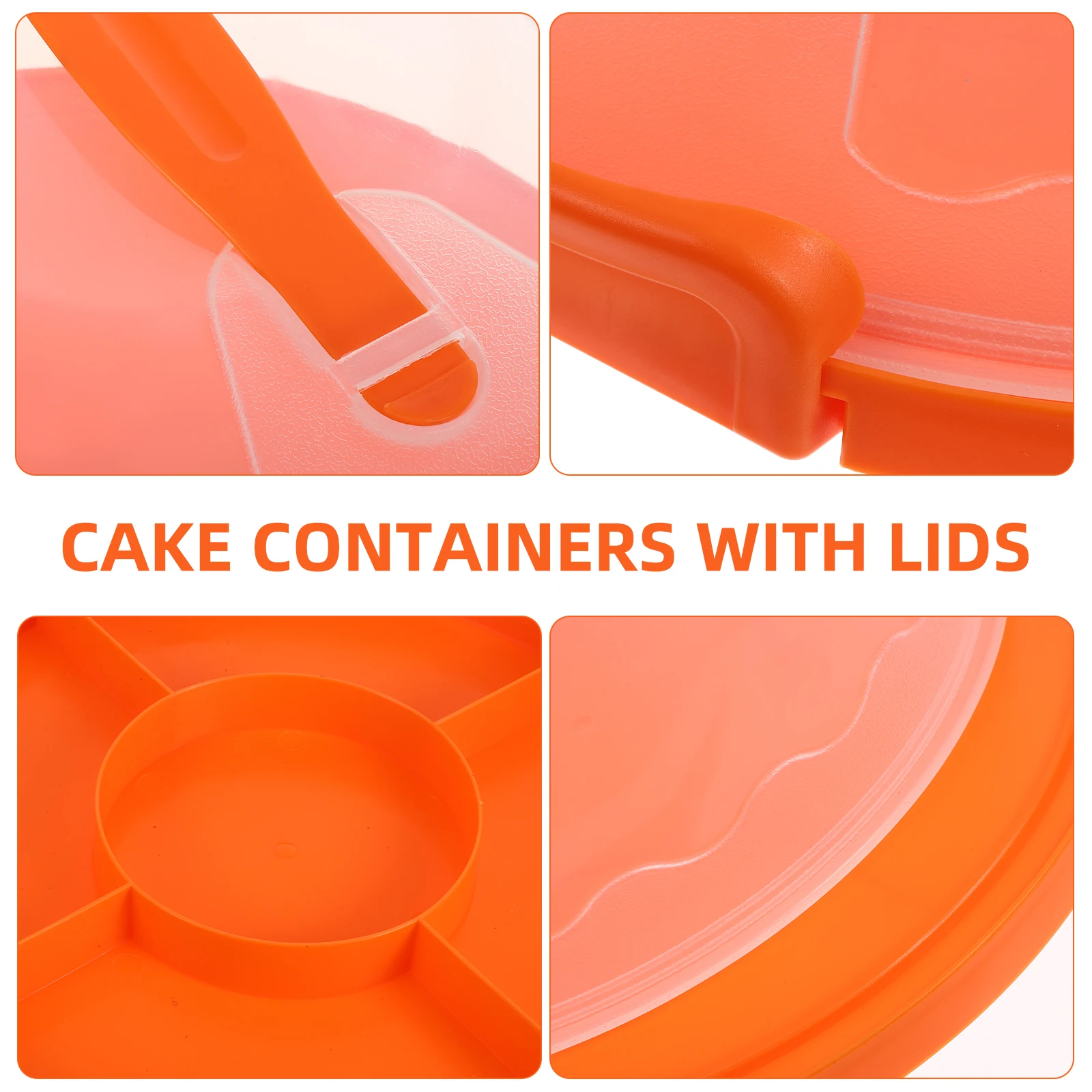 

Pp Reusable Cake Box Container With Lid Handle Travel Storage Round Carrier Holder Transport Display Showcase All Sizes