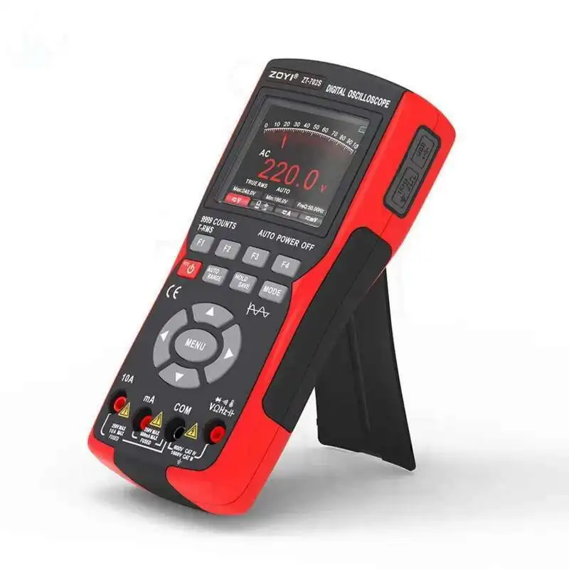 Digital Oscilloscope Multimeter Counts True RMS Tester 10MHz  Automatic Range Lithium Battery ZT-702S/703S High Voltage