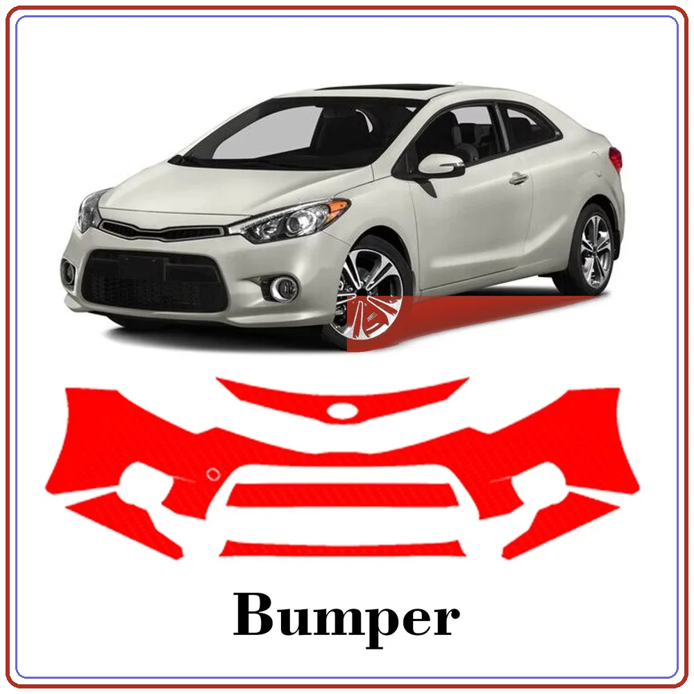 For KIA Forte Koup 2014-2016 Precut TPU Paint Protection Film PPF Front Bumper Kit Clear Bra Stone Guard EU UK
