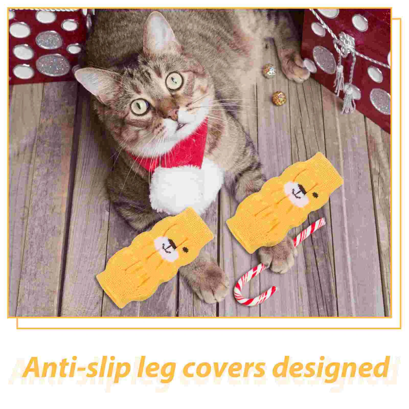 4 Pcs Pet Socks Dog Paw Protectors for Dogs Boots Small Cotton Leg Sleeve Anti-skid Stockings Leggings