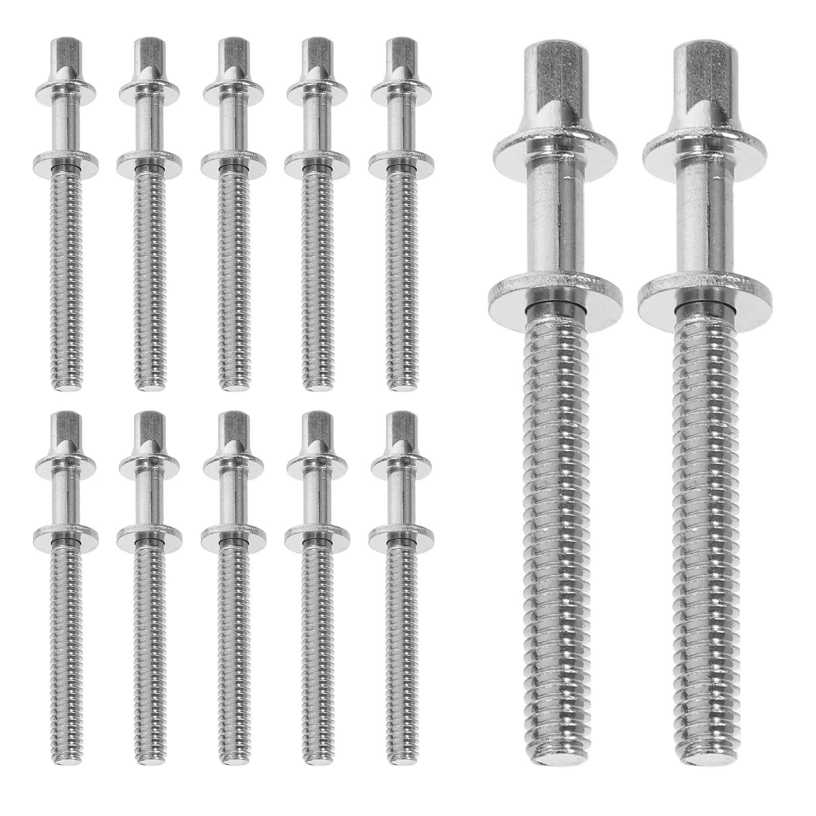 

30Pcs 5mm X 50mm Drum Tension Screws Silver Easy Installation and Removal for Quick Adjustments Drum Screws Instrument Nuts
