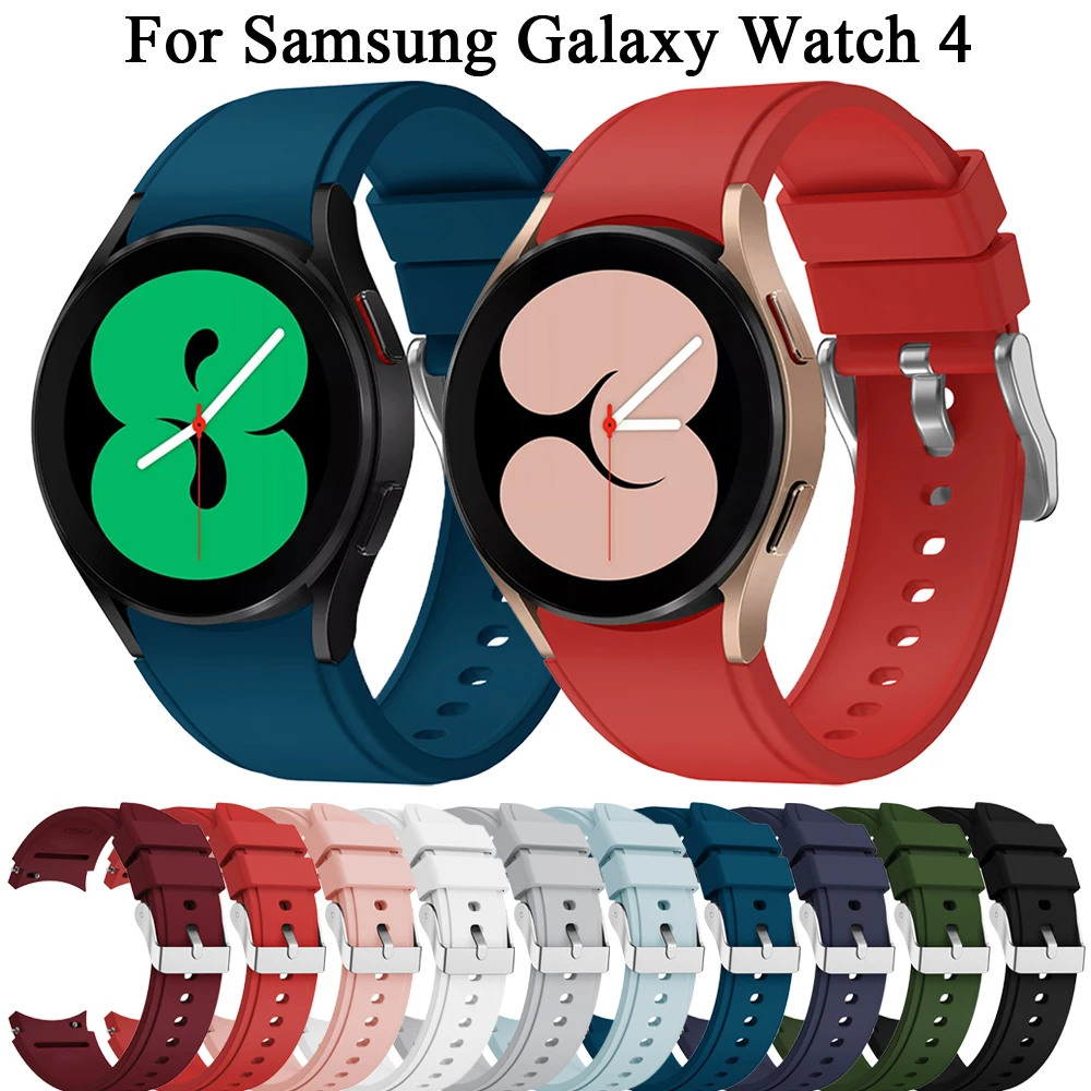 Silicone Strap For Samsung Galaxy Watch 4 classic 46mm 42mm Smartwatch Bracelet Galaxy Watch5 44mm 40mm Pro 45mm Band Curved End