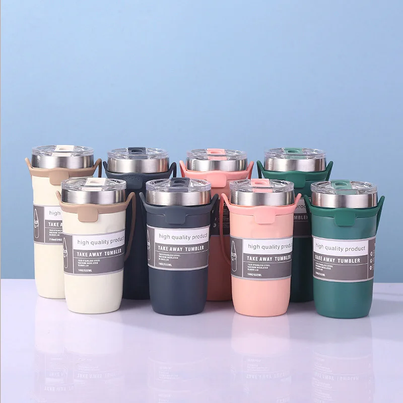 

Stainless Steel Take-away Tumblers 550/710ml Car-cup Travel Coffee Mug Thermos Cups Drinking Bottle Vacuum Insulation Cup Ice