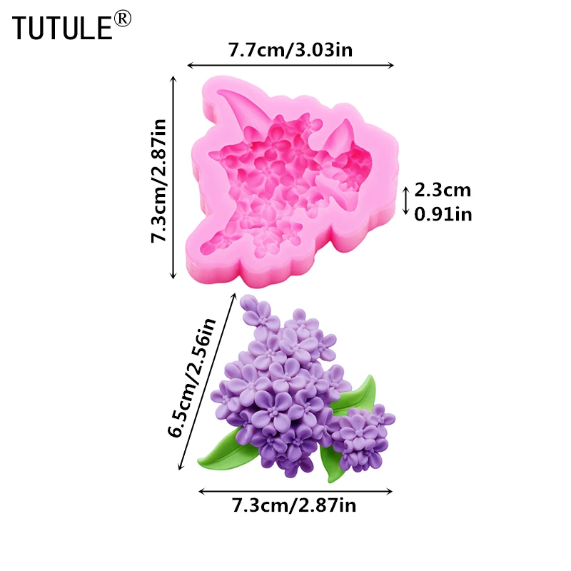 DIY Osmanthus Fragrans Aroma Candle Silicone Mold 3D Lilac Flowers Handmade Soap Plaster Car Decoration Silicone Molds