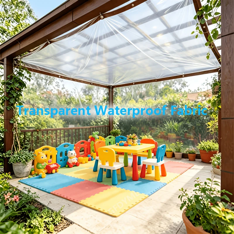 Clear Gazebo Side Panel Waterproof Transparent Tarpaulin with Reinforced Eyelets, Outdoor Patio Enclosure Curtain for TerracTran