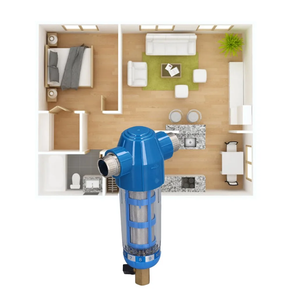 1 set of 3 G3/4 External Thread Backwash Water Filter Plastic Cover Rubber Sealing Ring Water Pipeline Filter