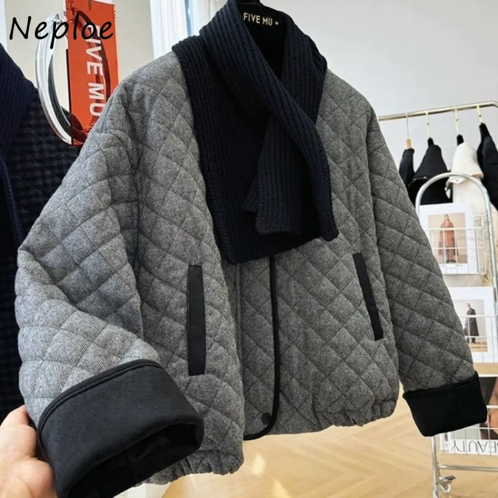 

Neploe Advanced High Street Корея Moda Chaqueta Mujer клетчатое новое короткое универсальное пальто женское тонкое модное уличное пальто со вставками