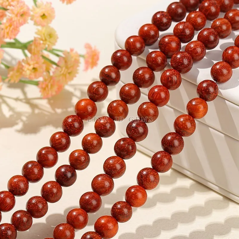 Natural Wood Bead Red Rosewood Round Buddha Bead 6 8 10mm Pick Size For Jewelry Making Diy Necklace Bracelet Accessory 15