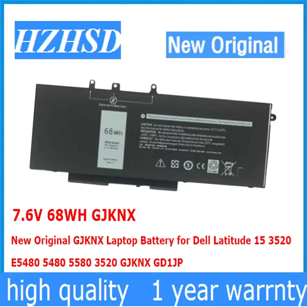 Batterie d'origine pour ordinateur portable Dell Latitude E5480 E5580 E5490 E5590, 7.6V, 68wh, GJKNX, pour DELL Precision M3520 M3530 GD1JP
