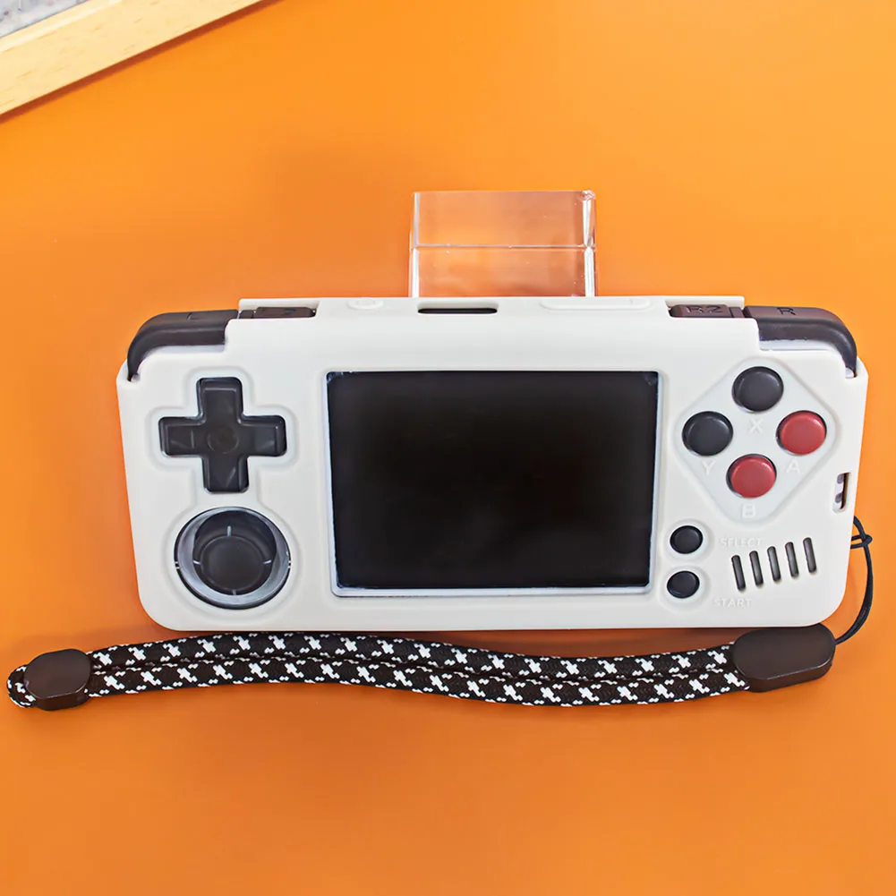 حافظة من السيليكون حافظة واقية مضادة للخدش مع حبل غطاء جلدي ناعم لوحدة تحكم الألعاب Miyoo A30