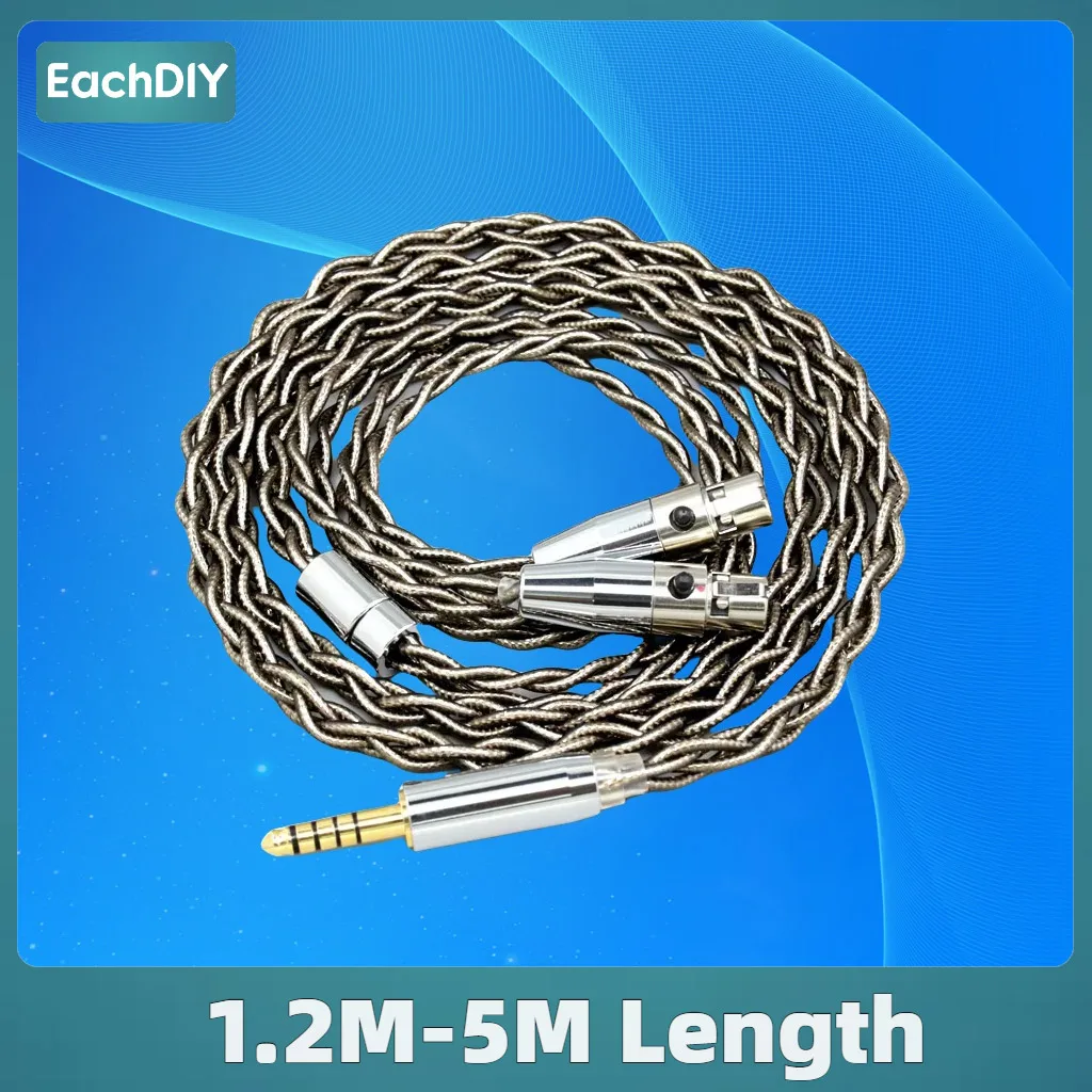 

99% Pure Silver Palladium Earphone Cable For Audeze LCD-24 Open Back Planar Magnetic headphone Graphene Gold Shielding 8221