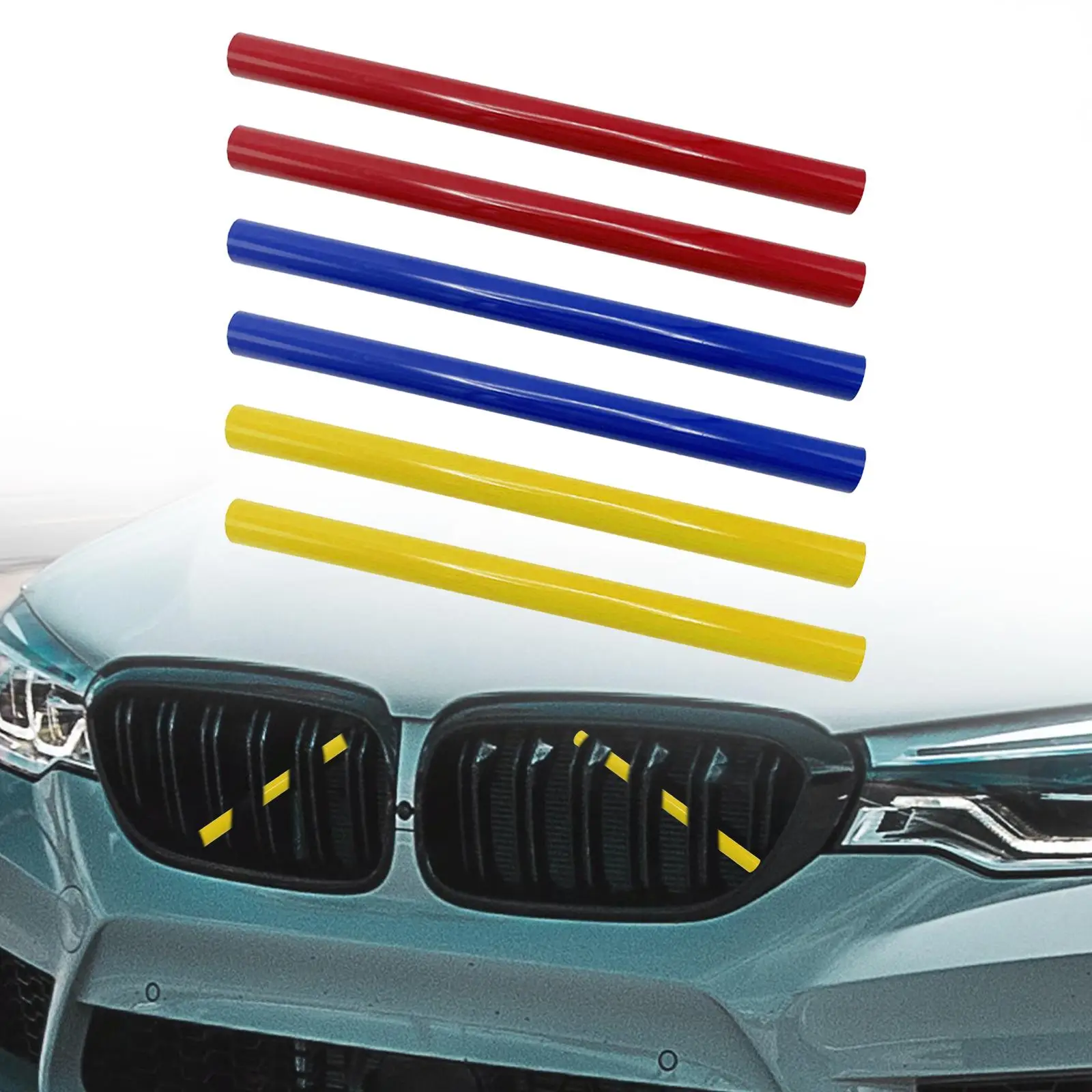 2 Pieces Grille Insert Trims Replacement Grill Stripes Car Decorations for BMW 1