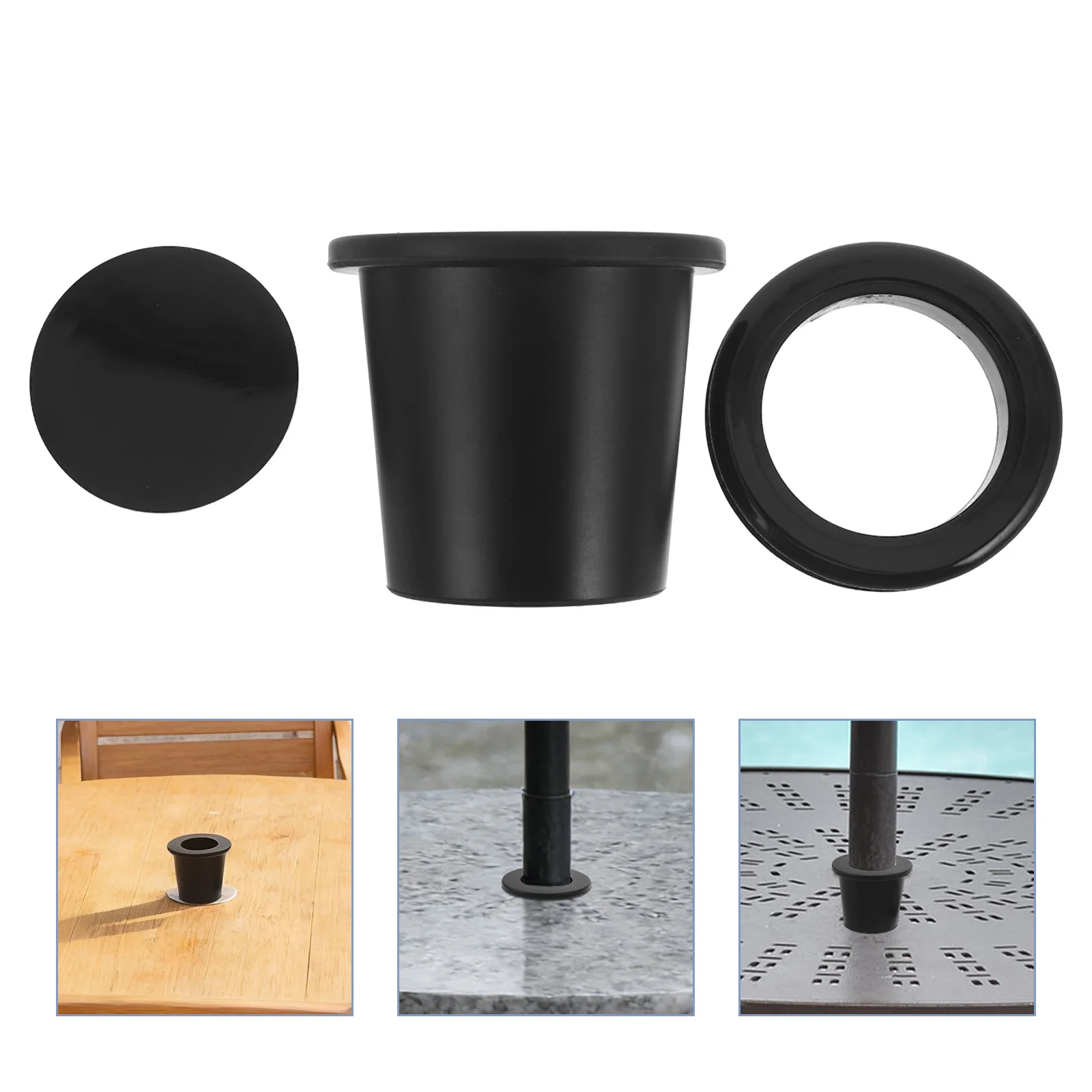 

1Set Silicone Patio Table Umbrella Cone Hole Ring Plug Outdoor Parasol Stabilizer Rainproof Table Insert Replacement 2-2.4 Inch