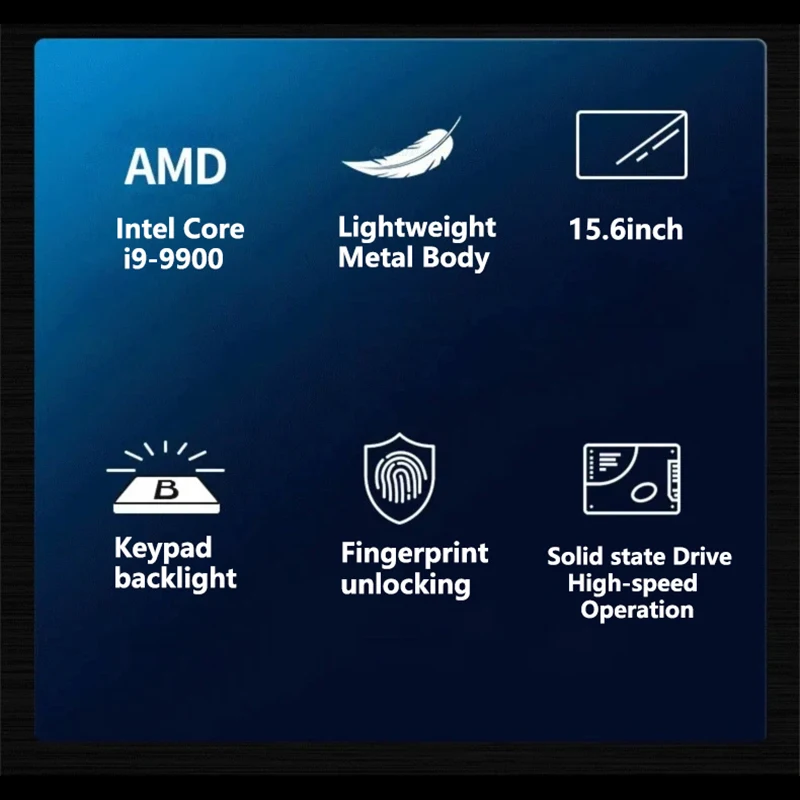 Intel Core i9 9900 Ultra Slim 15.6 Inch Laptop 32GB RAM 512GB 1TB SSD 8C16T 5GHz Gaming Notebook 1920x1080 Office Elite