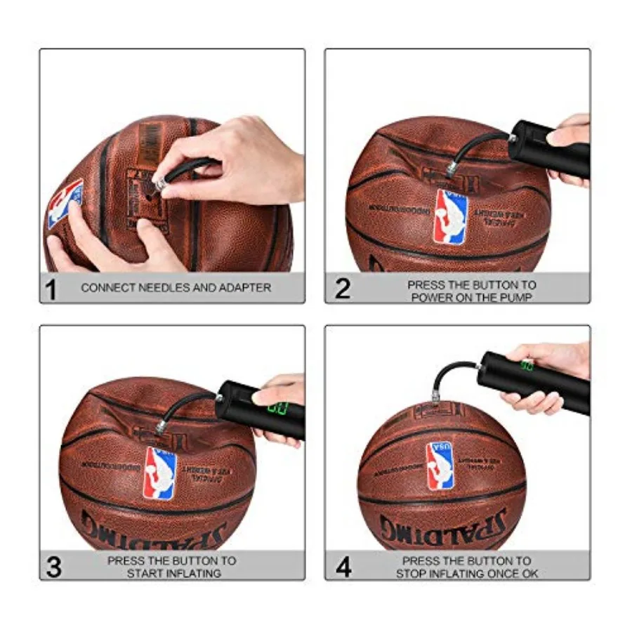 Snelle elektrische balpomp met LED-manometer Max 15PSI voor voetbal basketbal volleybal rugby voetbal zwemmen ring en Oth