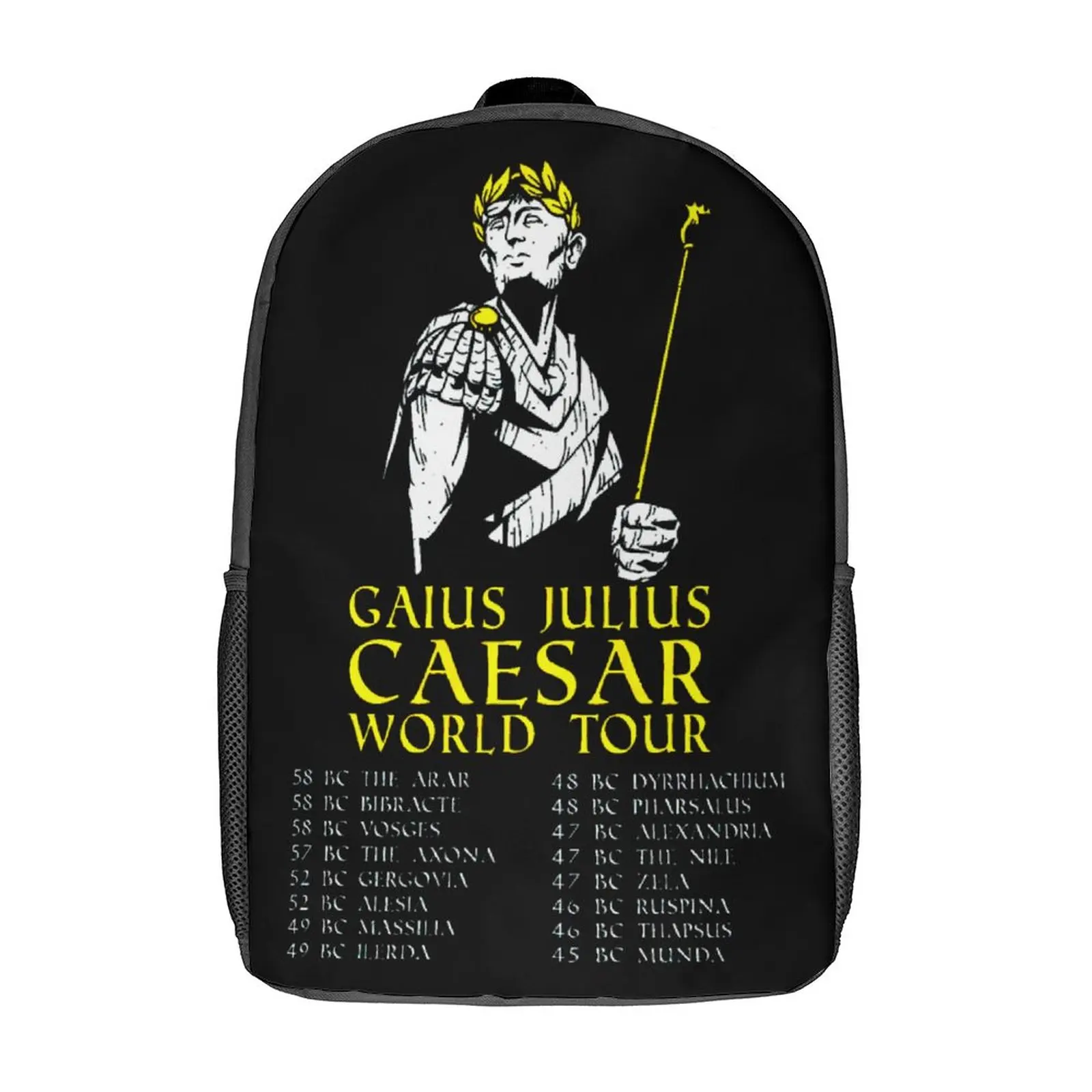 3 in 1 Set 17 Inch Backpack Lunch Bag Pen Bag SPQR Ancient Roman Gaius Julius Caesar World Tour Firm Casual Graphic Snug Picnics