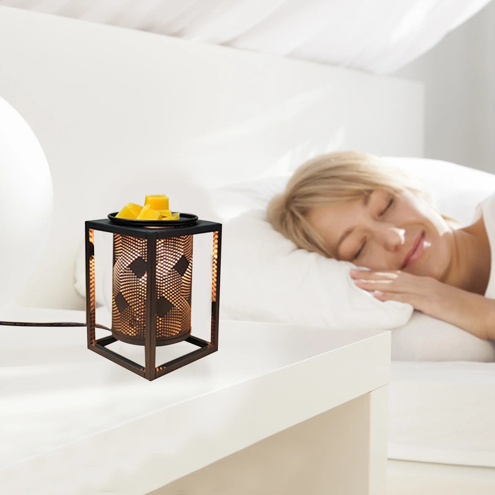 الكهربائية الشمع تذوب دفئا مصباح تصميم جوفاء للعلاج بالروائح الولايات المتحدة التوصيل الشمع ذوبان سخان المعطرة الموقد ديكور المنزل #2