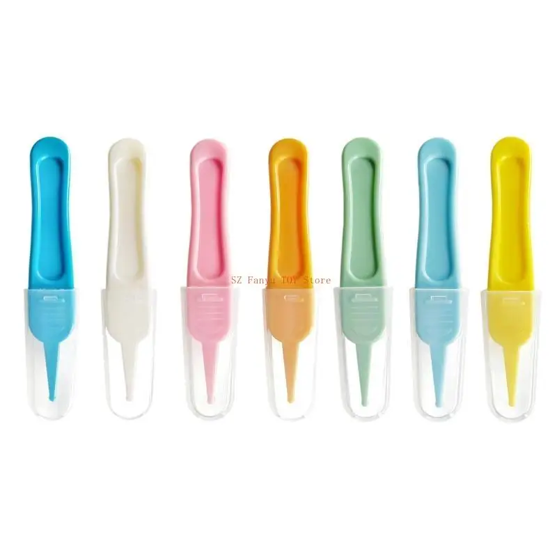 

96GC Baby Nasal Tweezer Baby Nose Cleaning Tweezer Round for Head Baby Nose Booger Picker Ear Cleaner Clip Tool Ear Wax Remov