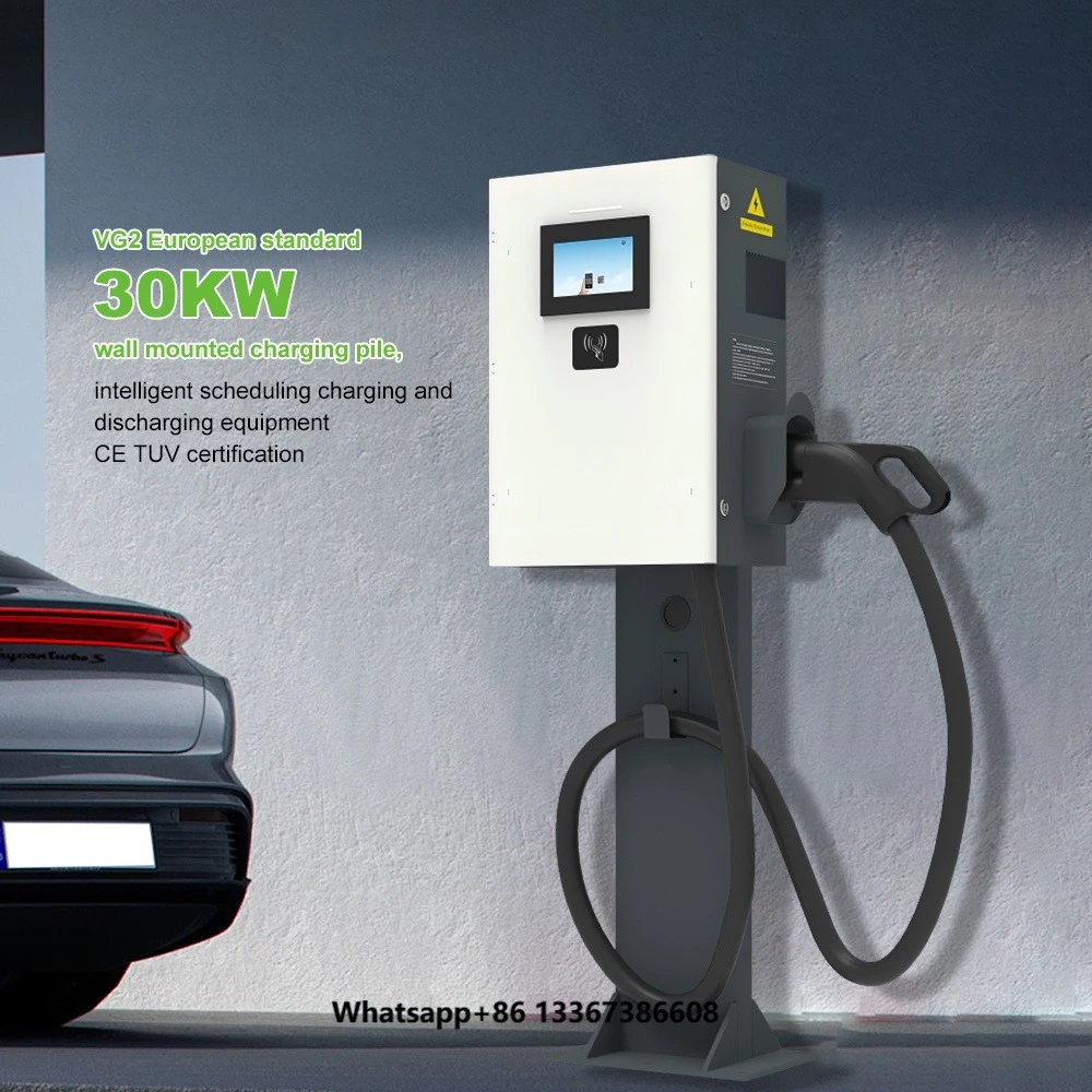 European Standard EV Charger 30kw Wall Mounted Fast DC CCS2 IP55 Commercial Electric Vehicle Charging Station Wholesale
