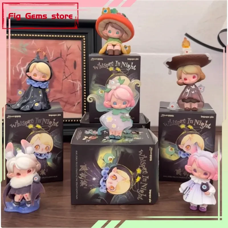 

Оригинальная серия Impopo Whisper In Night: коллекционная мини-фигурка в закрытой упаковке, украшение для рабочего стола или автомобиля, модная игрушка, подарок для девочек