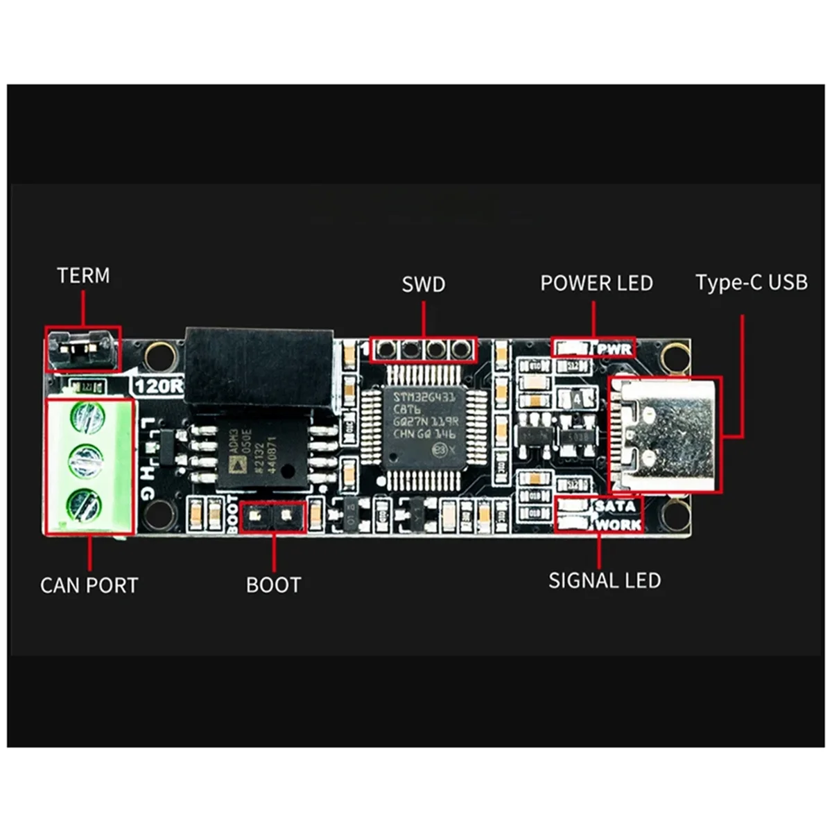 ABKO-CANable V2.0 Pro CANbus جهاز الإرسال والاستقبال USB إلى PCAN بروتوكول محلل محول CAN2.0 وحدة تحكم تسلسلية