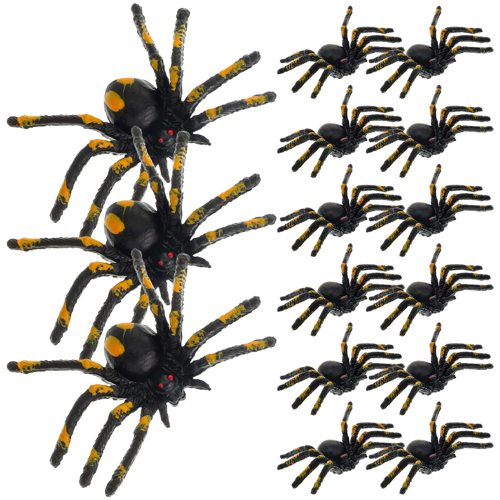 15pcs Simulation Spiders Scary Toy Halloween Decorations Plastic Prank Props Fake Hairy Child Party Costumes Stage Teaching
