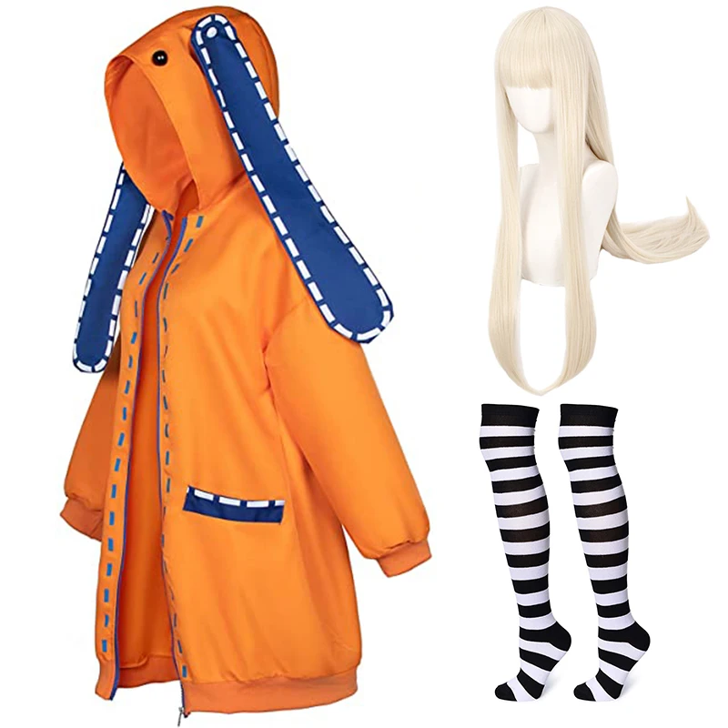 

Anime Kakegurui Yomoduki Runa Cosplay Costumes Hoodie Compulsive Gambler Hoodies Wig Sock Suit Halloween Costume