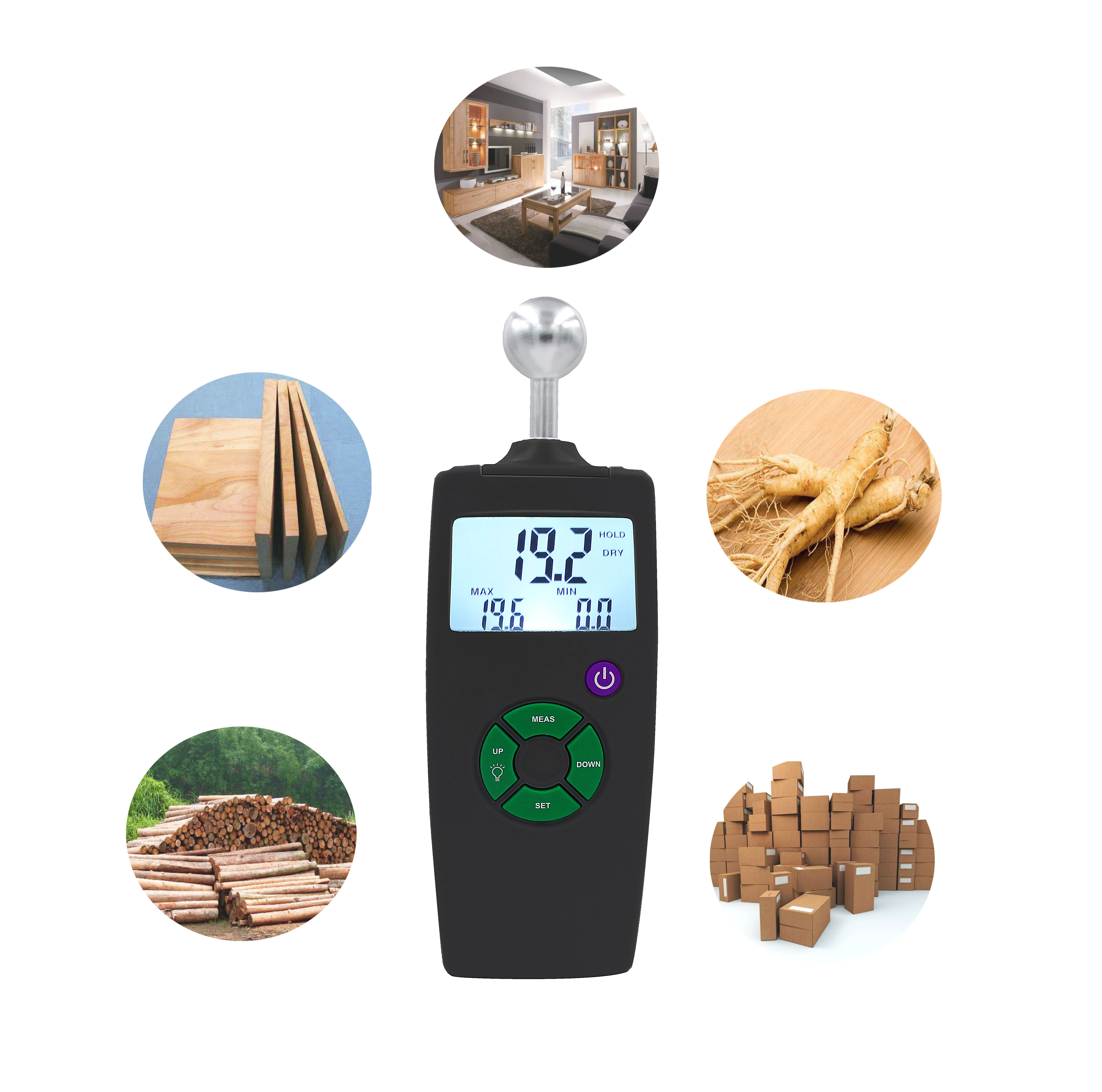 Nuovo CD-200 Grey contact Digital misuratore di umidità del legno Tester di umidità della carta igrometro da parete rilevatore di umidità del legname